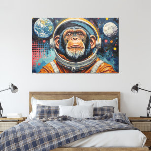 LIENZO CHIMPANCÉ EN EL ESPACIO-15