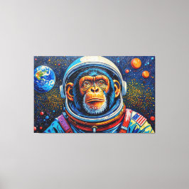 LIENZO CHIMPANCÉ EN EL ESPACIO-2