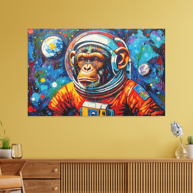 LIENZO CHIMPANCÉ EN EL ESPACIO-3 (Insitu (Sala de estar))