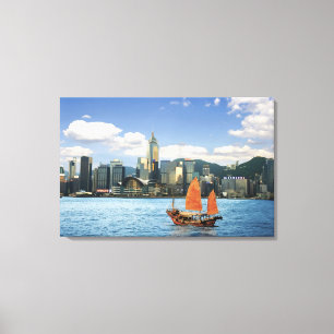 Lienzo China; Hong Kong; Puerto Victoria; Puerto;El