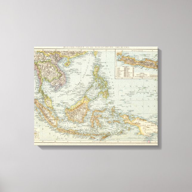 Lienzo China Indo y el archipiélago de Malasia (Anverso)