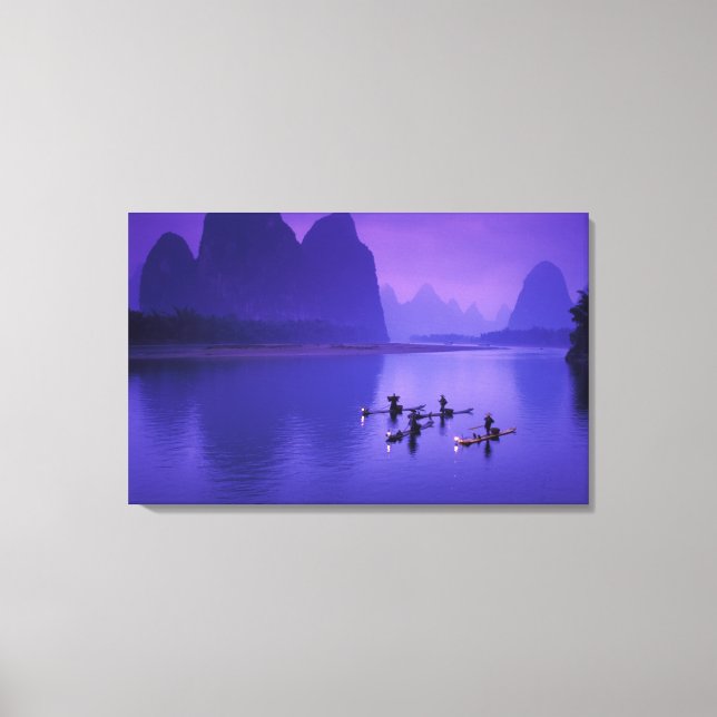 Lienzo China, río Li. Pescadores de cormoranes. (Anverso)