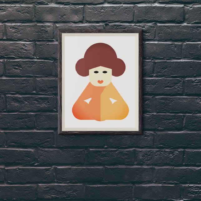 Lienzo Chinas tradicionales (geometric art print hanging on a black wall)