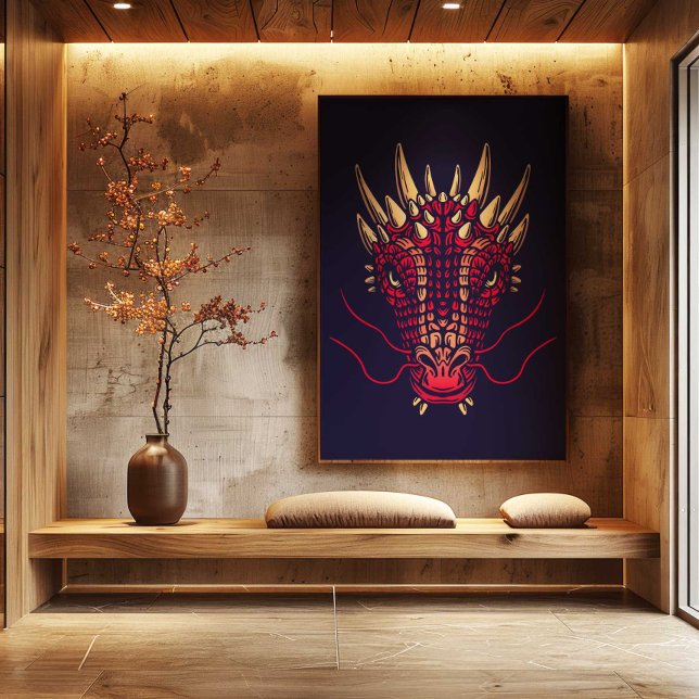 Lienzo Chinese Zodiac Dragon Wall Art Print Japandi Decor (Chinese Zodiac Dragon Wall Art Print Japandi Decor by TinkPrints.)
