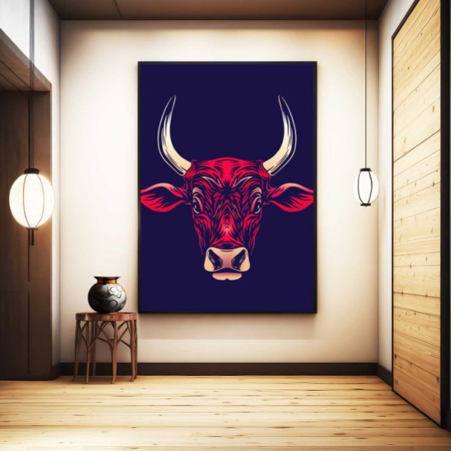 Lienzo Chinese Zodiac Ox Wall Art Print Japandi Decor (Chinese Zodiac Ox Wall Art Print Japandi Decor by TinkPrints
)