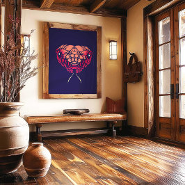 Lienzo Chinese Zodiac Snake Wall Art Print Rustic Decor