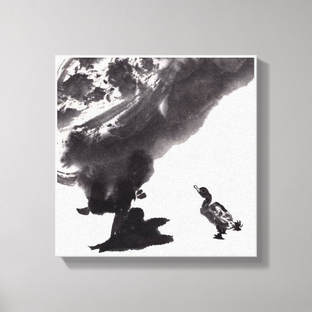 Lienzo Chinesische Kunst mit Entenmotiv (Anverso)