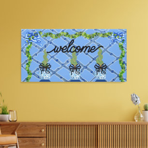 Lienzo Chinoiserie Blue Ginger Jars Topiary