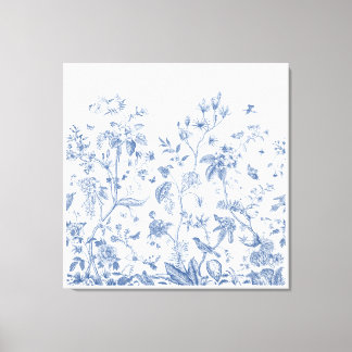 Lienzo Chinoiserie clásica azul y blanco