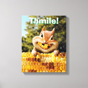 Lienzo Chipmunk Eating Corn