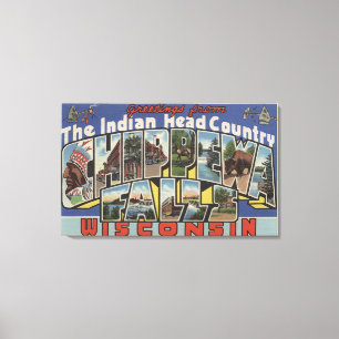 Lienzo Chippewa Falls, Dakota del Sur - letra grande