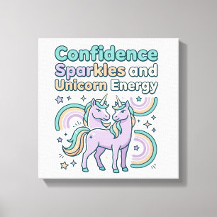Lienzo Chispas de Confianza de Unicornio y Energía de Uni