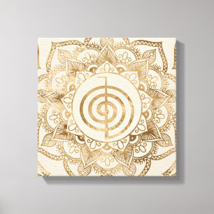 Lienzo Cho Ku Rei - Lotus mandala de oro pastel