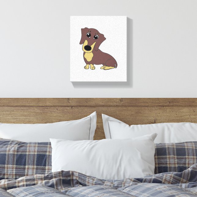 Lienzo chocolate dachshund y personalizado de bronceado (Insitu(Dormitorio))