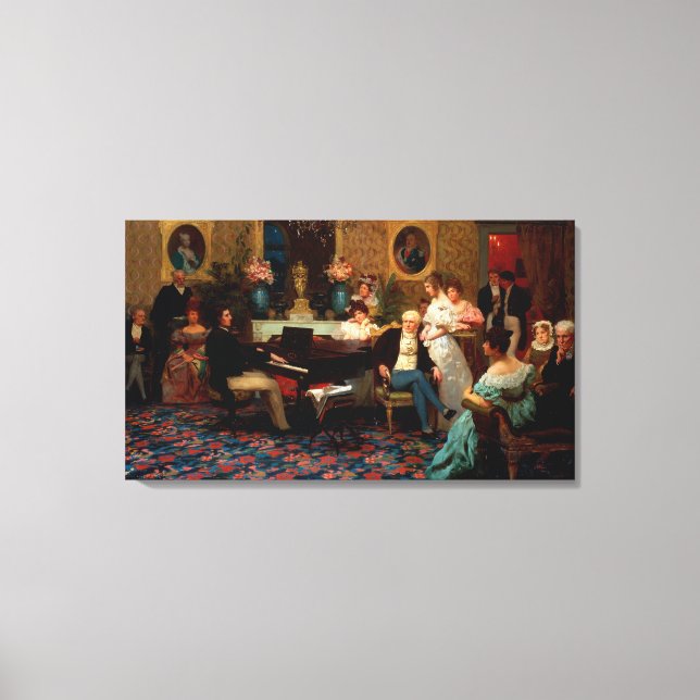 Lienzo Chopin jugando al piano (Anverso)