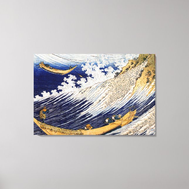 Lienzo Choshi en la provincia de Simosa, por Hokusai (Anverso)