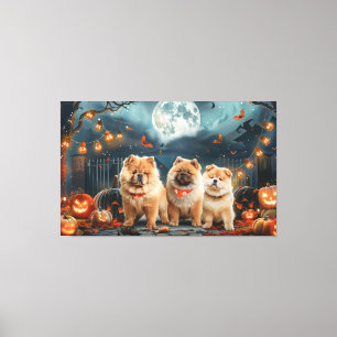 Lienzo Chow Chow Halloween Spooky