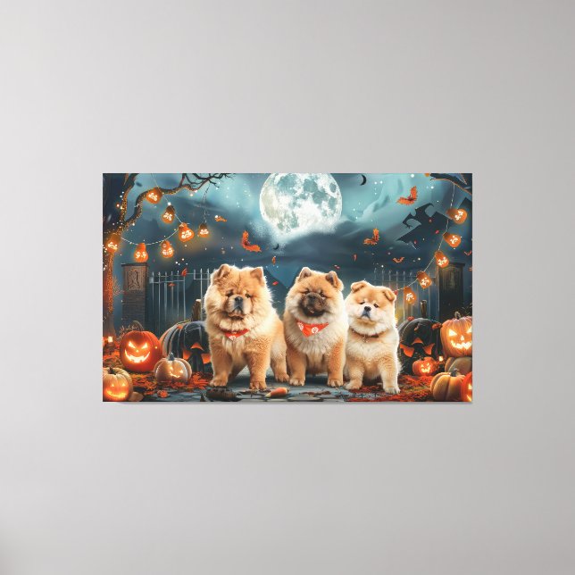 Lienzo Chow Chow Halloween Spooky (Anverso)