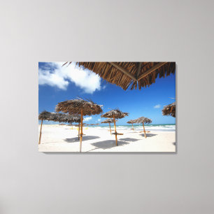 Lienzo Chozas  Brazil de la playa