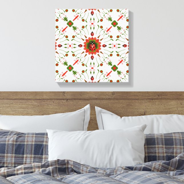 Lienzo Christmas Ladybug Red, Green, and White (Insitu(Dormitorio))