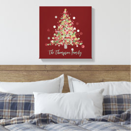 Lienzo Christmas Polka Dot Tree Holiday