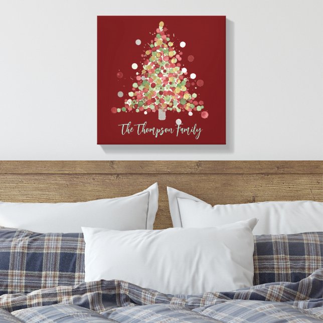 Lienzo Christmas Polka Dot Tree Holiday (Insitu(Dormitorio))