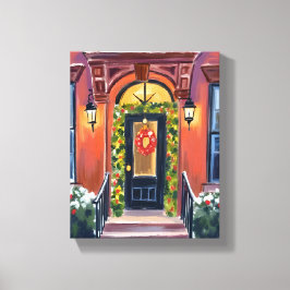 Lienzo Christmas Steps | Winter Holiday Watercolor