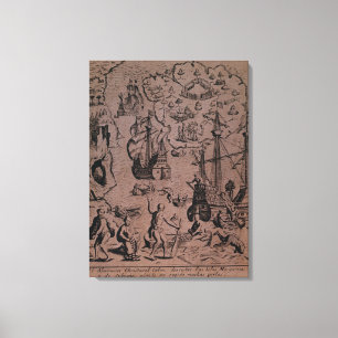 Lienzo Christopher Colombus que descubre las islas