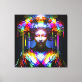 Lienzo Chromatisch Farbige Glas-Geisha im Kontrast