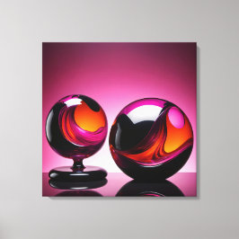 Lienzo Chromatisch farbige Glaskegeln in Reflexion