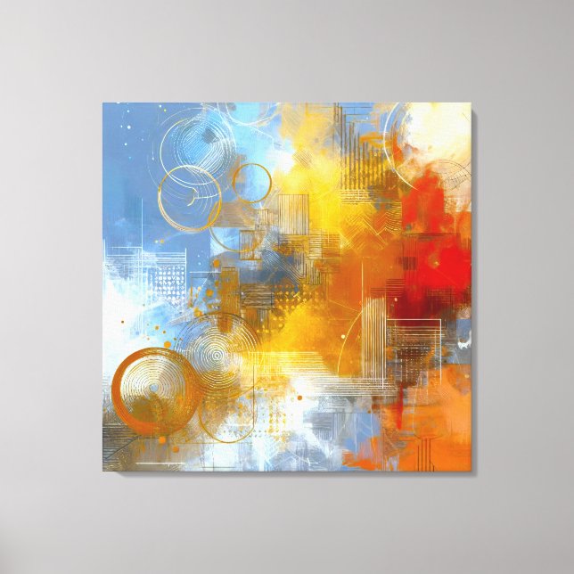 Lienzo Chromatische Skyline: Puls der urbanen Abstraktion (Anverso)