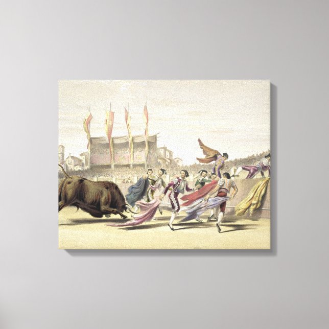 Lienzo Chulos Jugando el toro, 1865 (color litho) (Anverso)