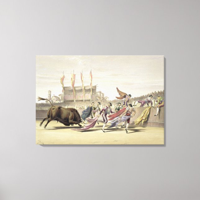 Lienzo Chulos Jugando el toro, 1865 (color litho) (Anverso)