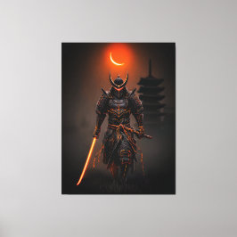 Lienzo Ciberpunk Samurai Futurista Guerrero