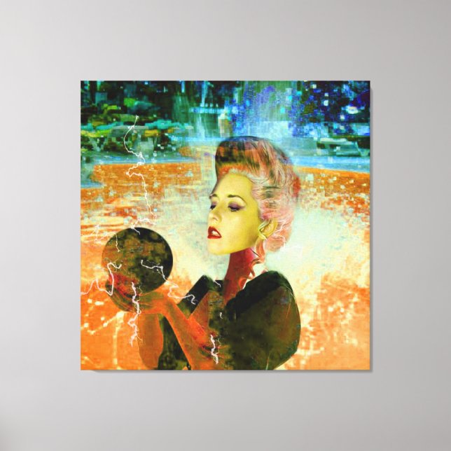 Lienzo Ciborg eléctrico (Anverso)