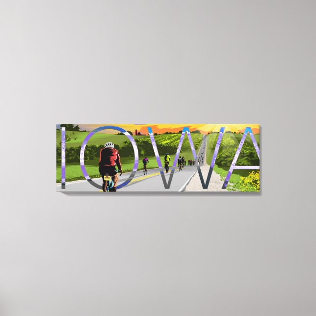 Lienzo Ciclismo en Iowa Canvas Art (Anverso)