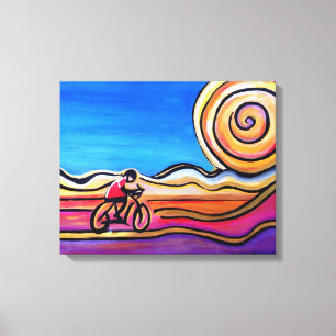 Lienzo Ciclista colorido - Pintura acrílica (20 x 16)