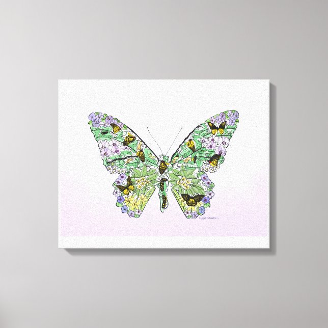 Lienzo Ciclo de vida de la mariposa (Anverso)