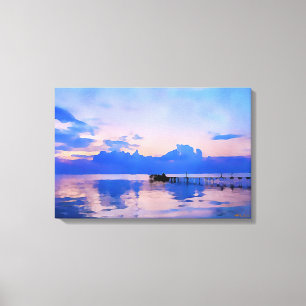Lienzo Cielo azul cielo al atardecer