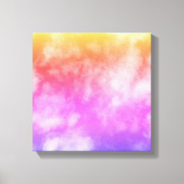 Lienzo Cielo azul con nubes en foto amarillo Naranja mora
