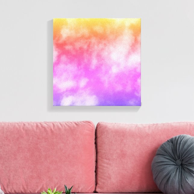 Lienzo Cielo azul con nubes en foto amarillo Naranja mora (Insitu (Sala de estar))