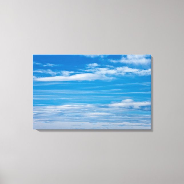 Lienzo Cielo azul con ondas en la nube (Anverso)