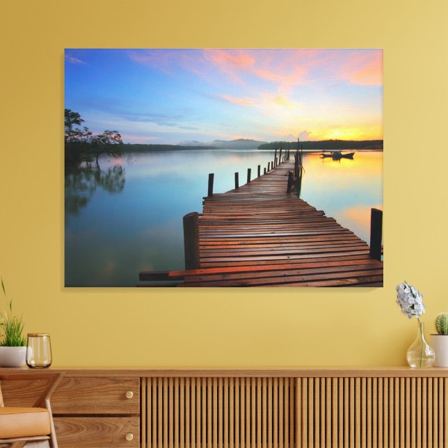 Lienzo cielo azul y paseo marítimo (Insitu (Sala de estar))