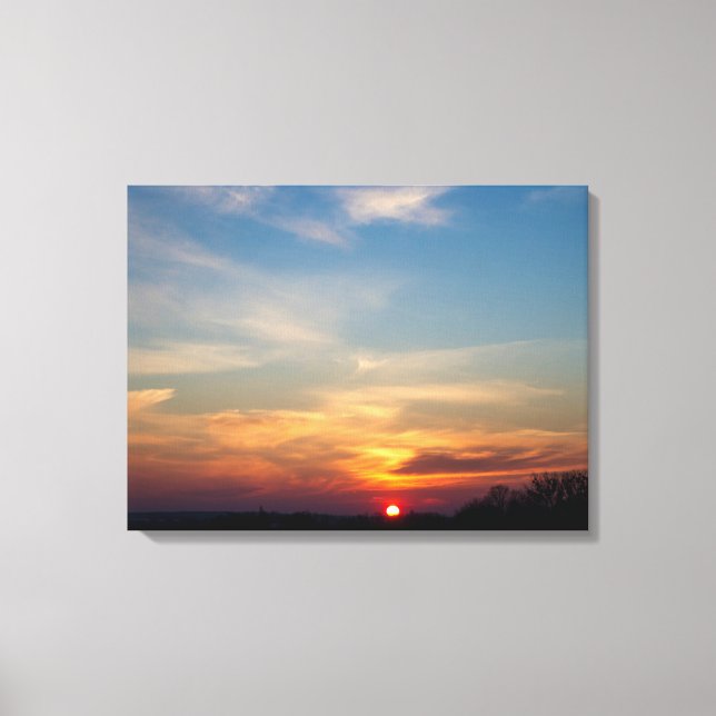 Lienzo Cielo de atardecer de invierno (Anverso)