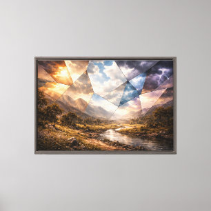 Lienzo Cielo en mosaico onírico sobre el valle de la mont