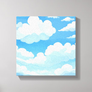 Lienzo Cielo Lleno de Nubes   Pintura de Cielo Azul al Ac