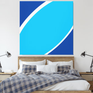 Lienzo Cielo marino. Resumen de dos curvas negrita azul d