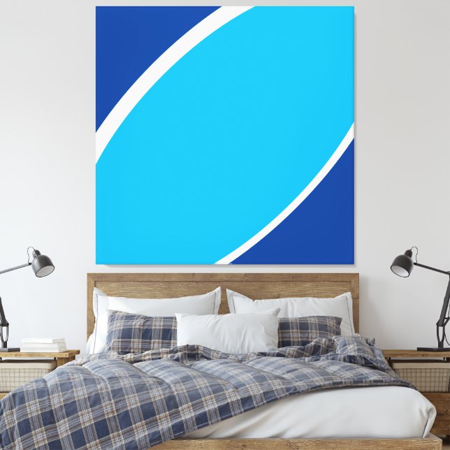 Lienzo Cielo marino. Resumen de dos curvas negrita azul d (Insitu(Dormitorio))