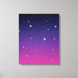 Lienzo Cielo nocturno estrellado de color púrpura oscuro