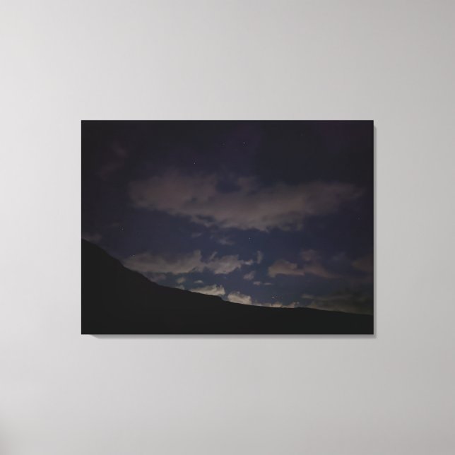 Lienzo Cielo nocturno sin filtro con estrellas y nubes (Anverso)